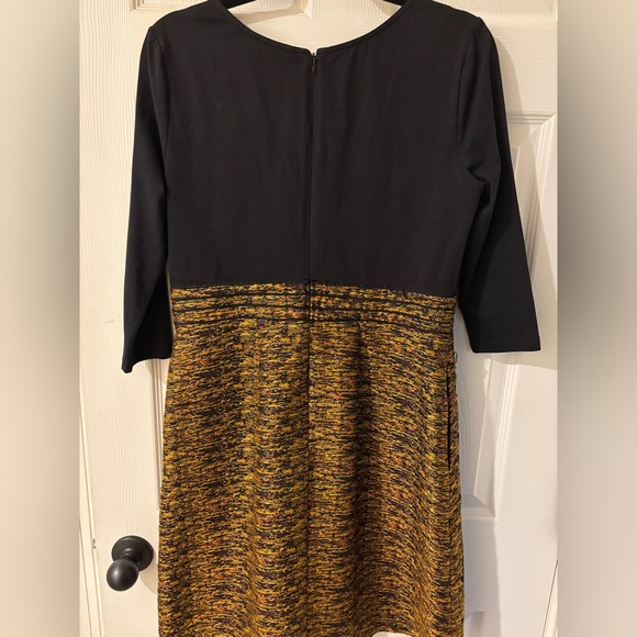 Wayward Fancies Elegant Long Sleeve Dress with Black and Gold Floral Medium - Picture 4 of 11